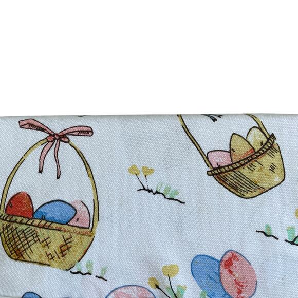 Martha Stewart Easter Egg Basket Tablecloth 70" Round Cotton Colorful NEW - Picture 7 of 9
